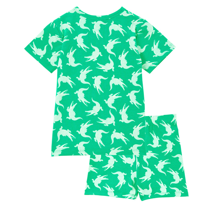Milky Crocodile Pyjamas - Apple Green