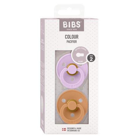 BIBS Colour Pacifier 2 Pack - Violet Sky/Pumpkin