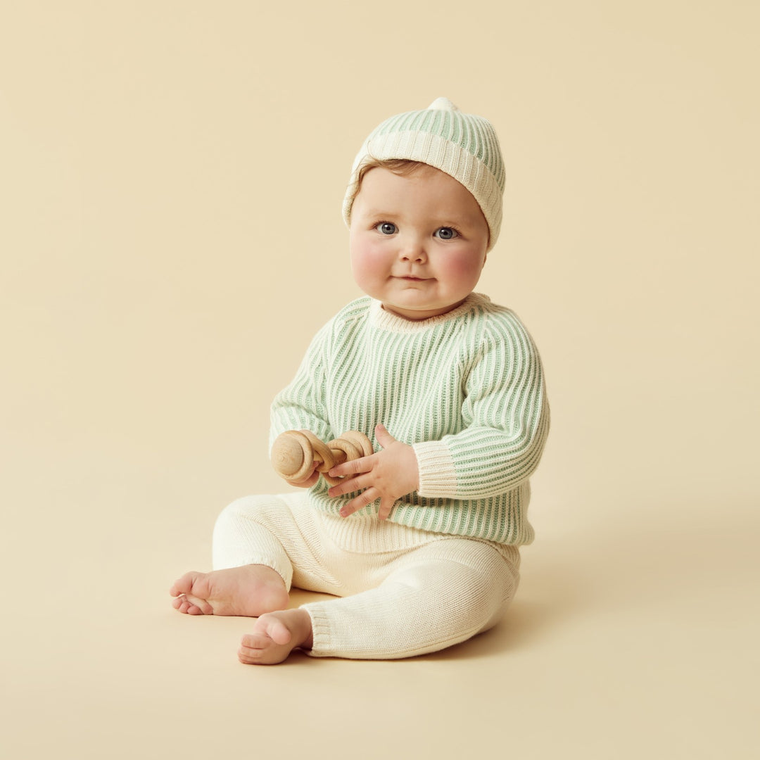 Wilson and Frenchy Knitted Ribbed Hat - Mint Green