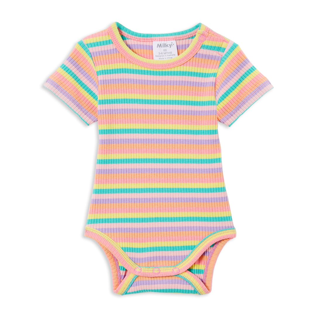 Milky Stripe Rib Bubbysuit