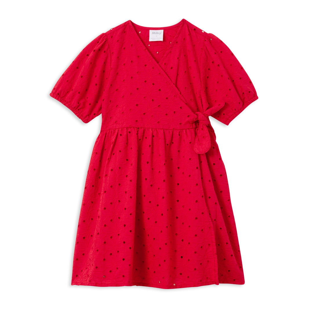 Milky Red Broderie Dress
