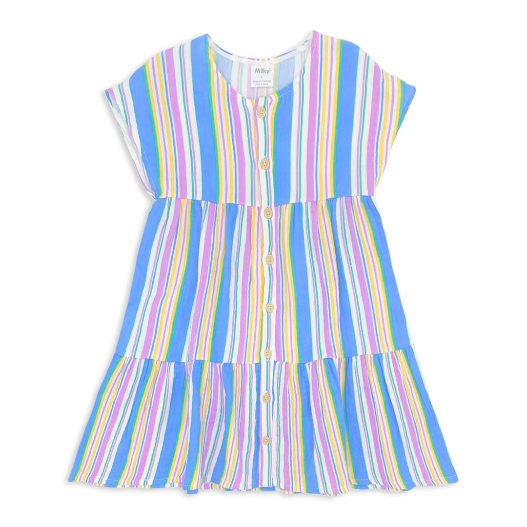 Milky Crinkle Stripe Dress