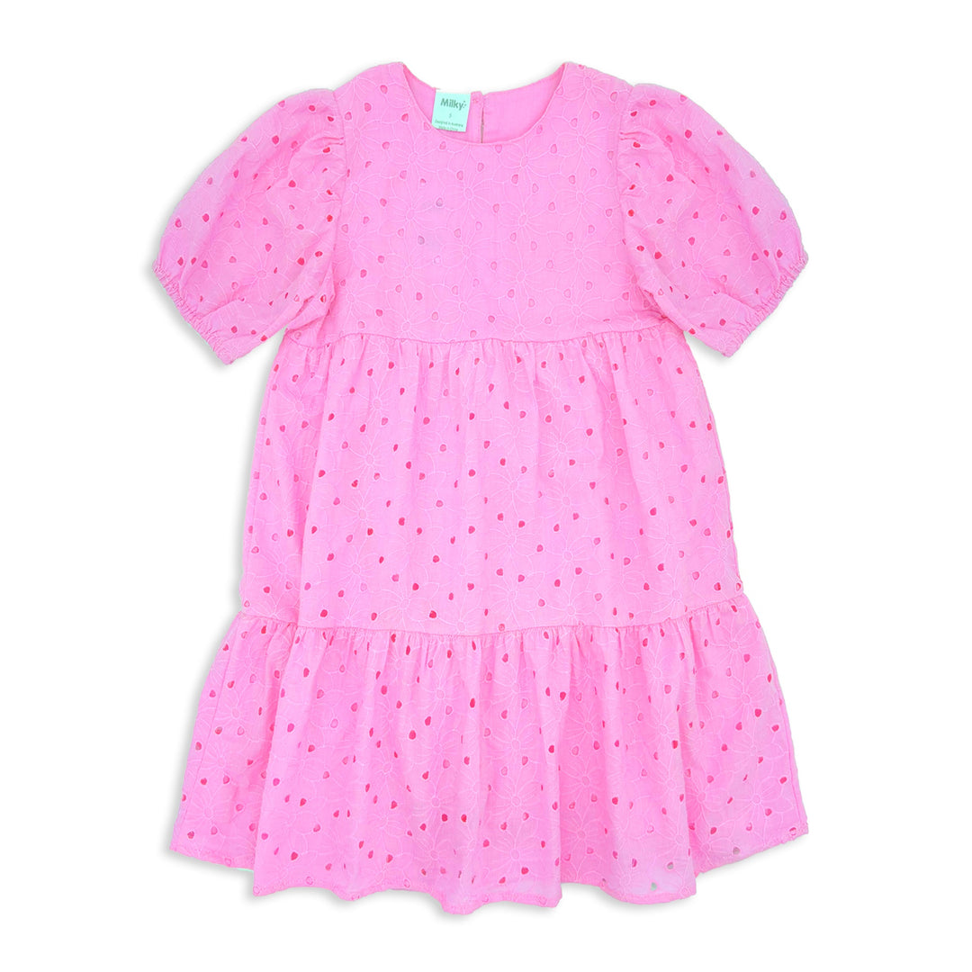 Milky Pink Broderie Dress