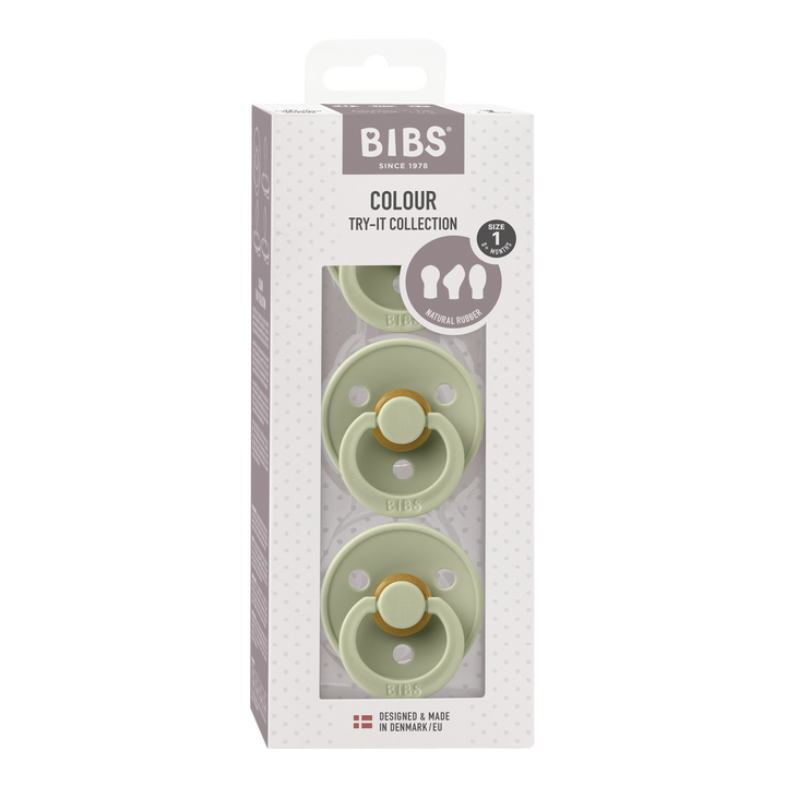 BIBS Colour Pacifier Try-It 3 Pack - Sage