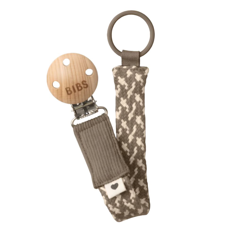 BIBS Pacifier Clip - Dark Oak/Vanilla