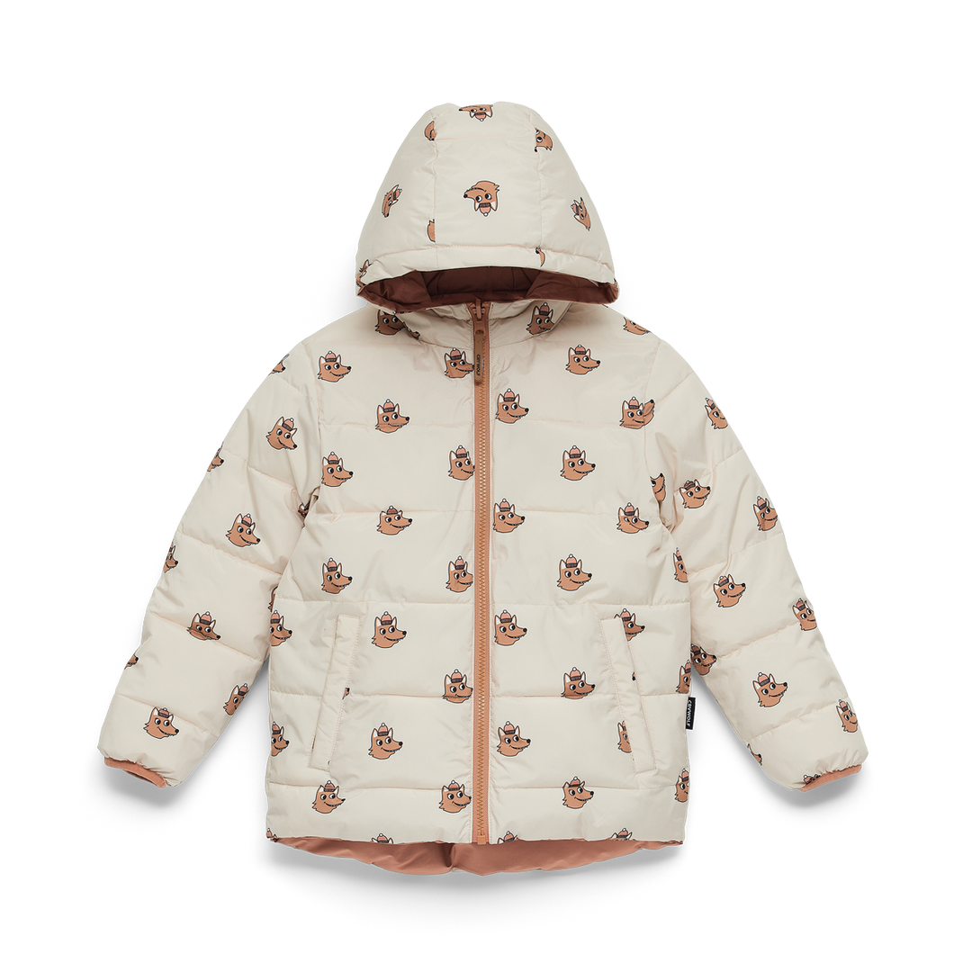 Crywolf Reversible Eco Puffer - Terracotta Wolf