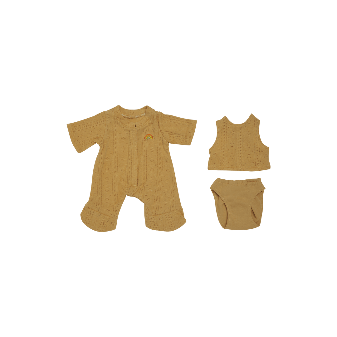 Olli Ella Dinkum Dolls Pointelle Pj Set - Honey
