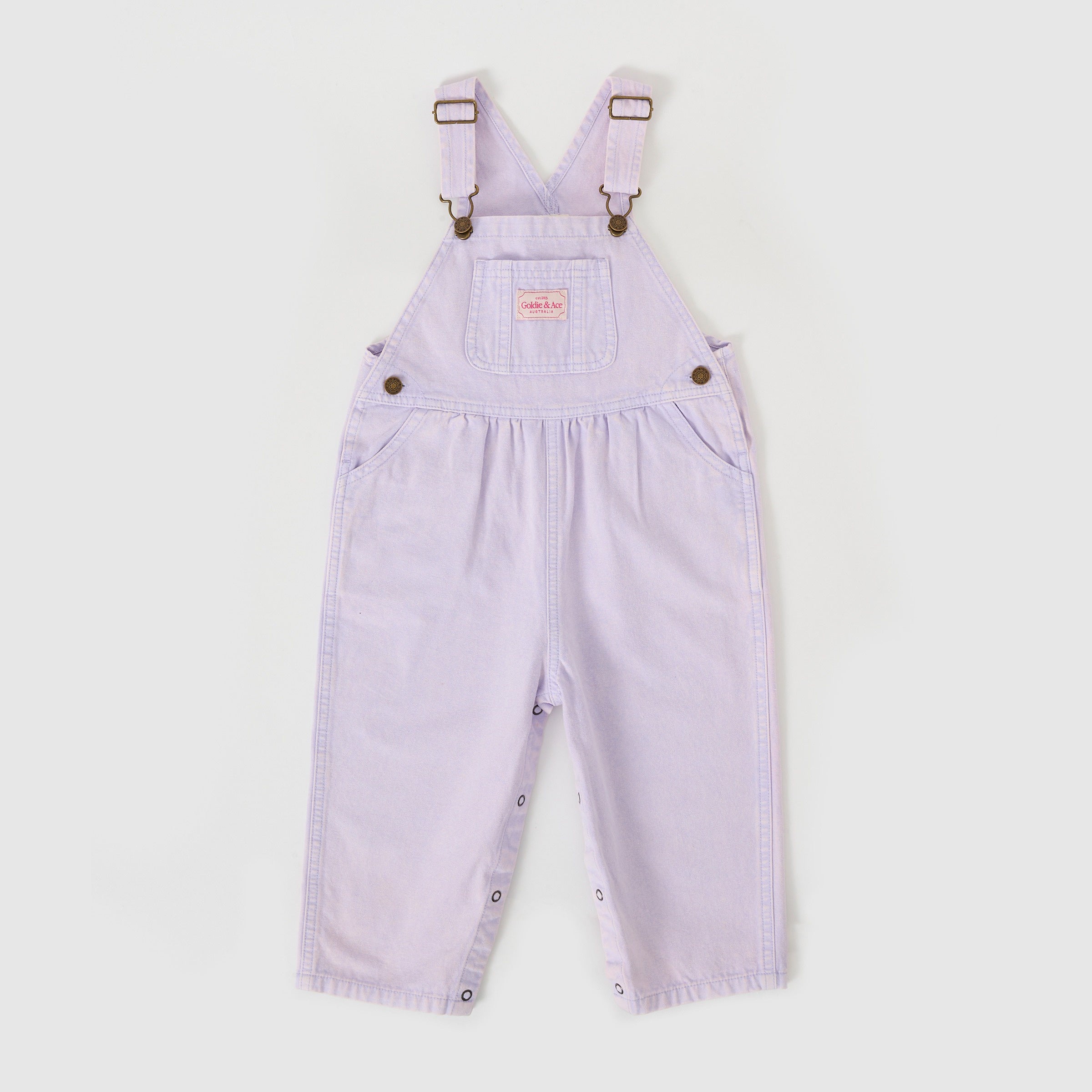 Goldie + Ace Austin Vintage Washed Denim Overalls Mauve