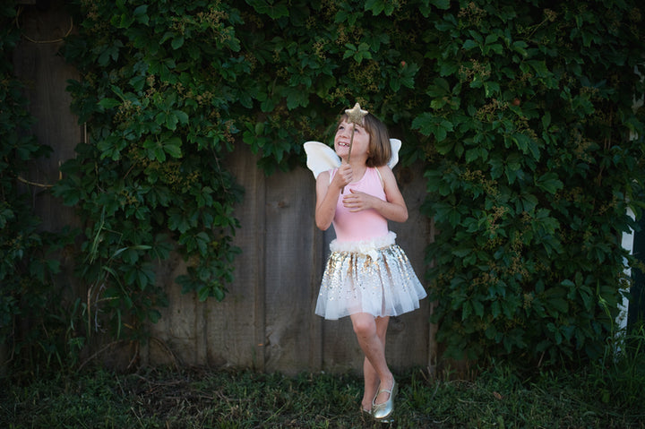 Gracious Gold Sequins Skirt, Wings & Wand Set - Size 4-6