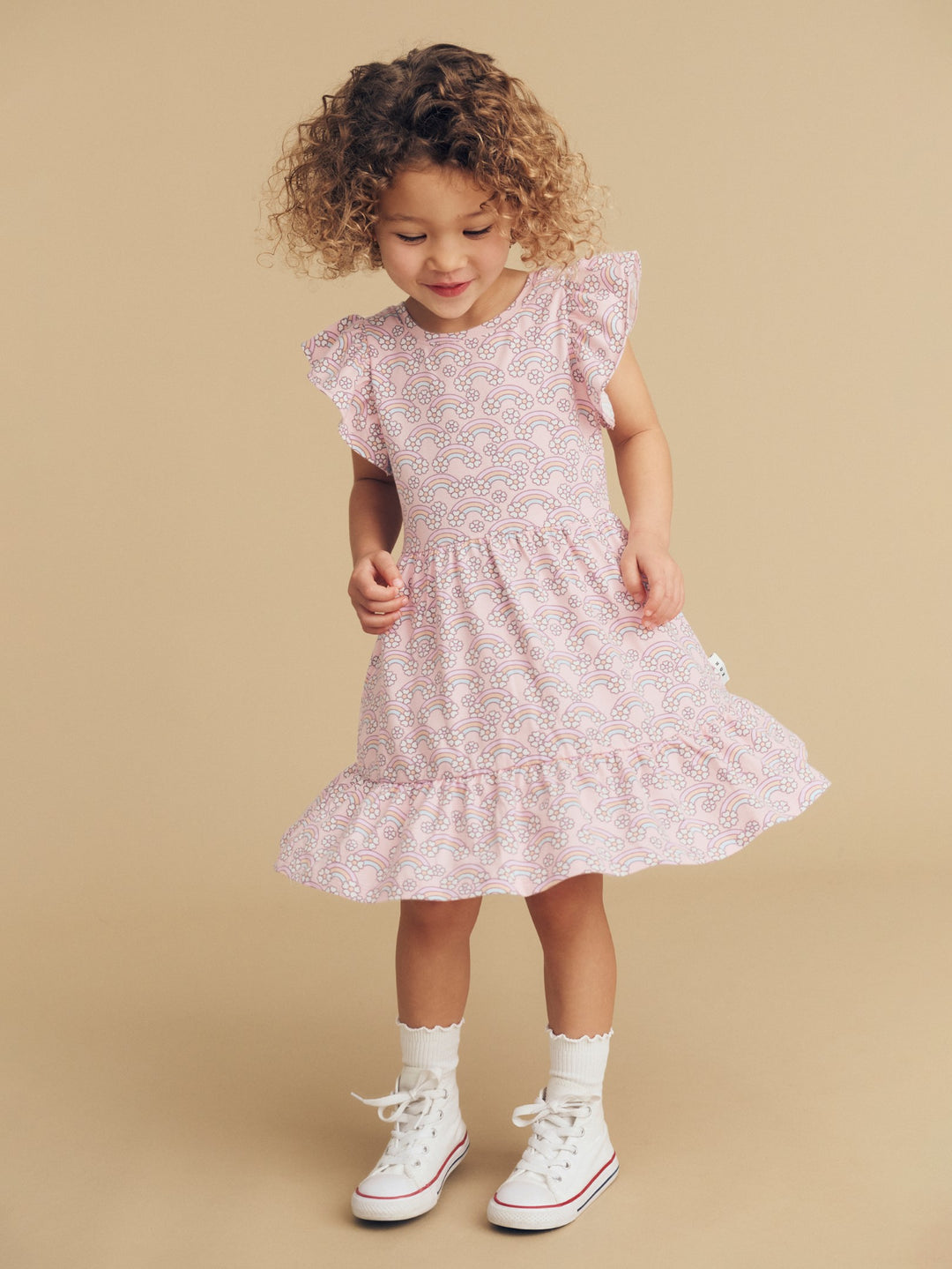 Huxbaby Flowerbow Frill Dress - Pink Pearl