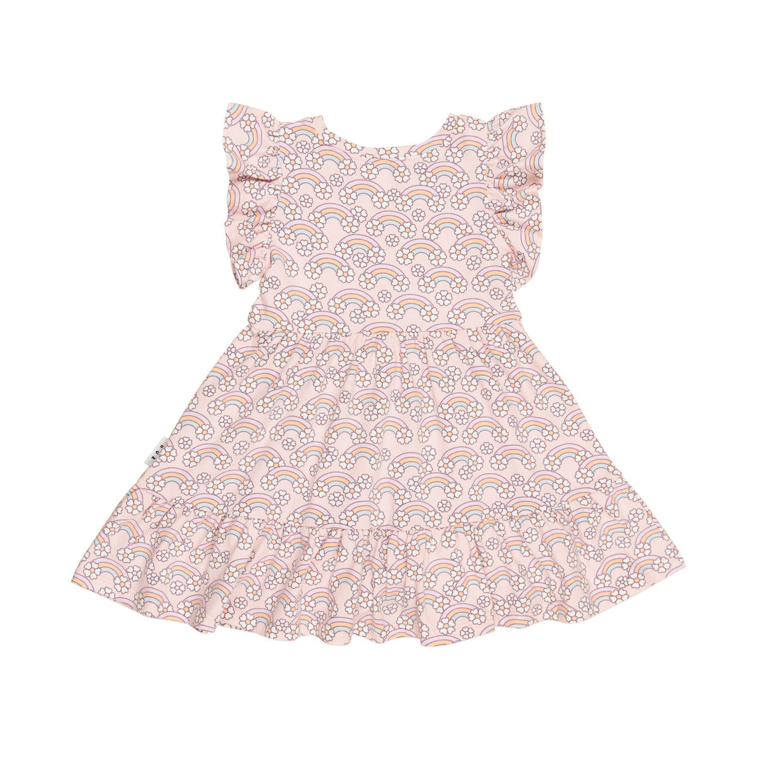 Huxbaby Flowerbow Frill Dress - Pink Pearl