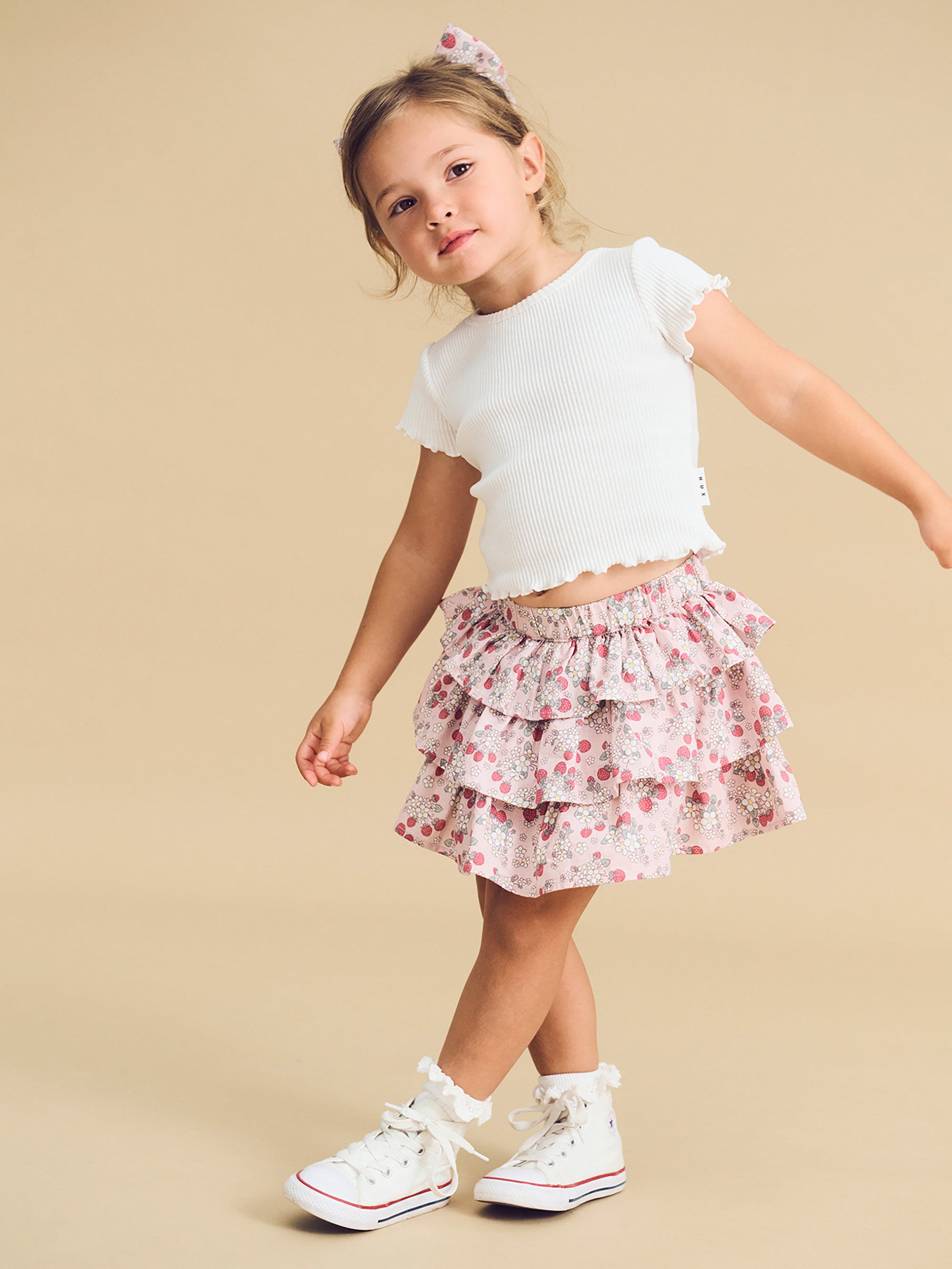 Vintage Strawberry Frill Skirt - Blush