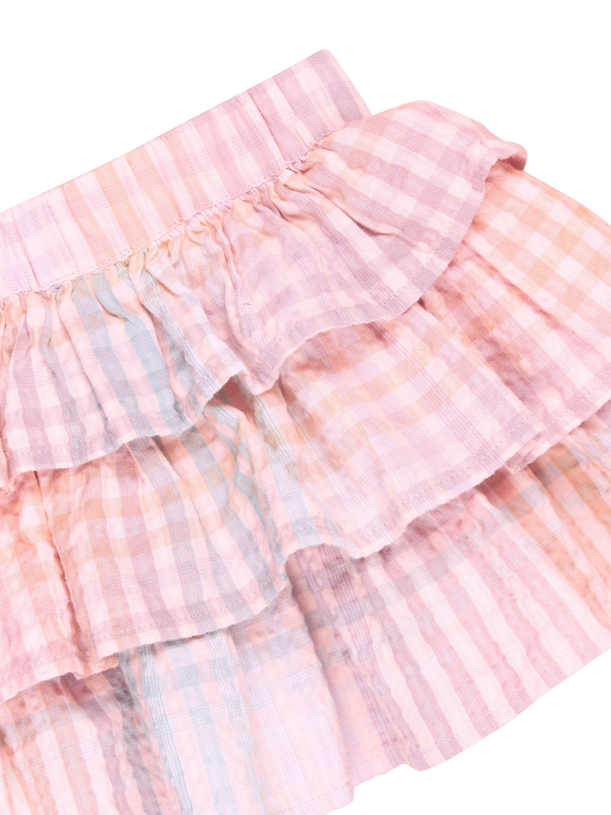 Frill Skirt - Rainbow Check