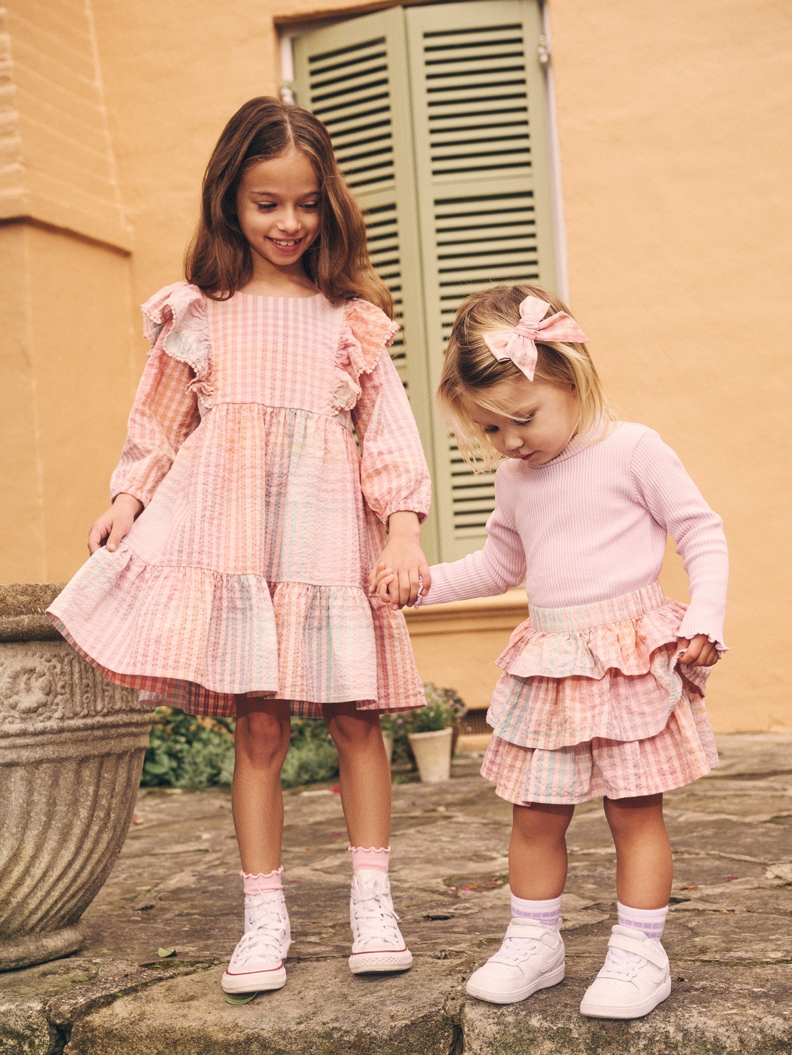 Frill Skirt - Rainbow Check