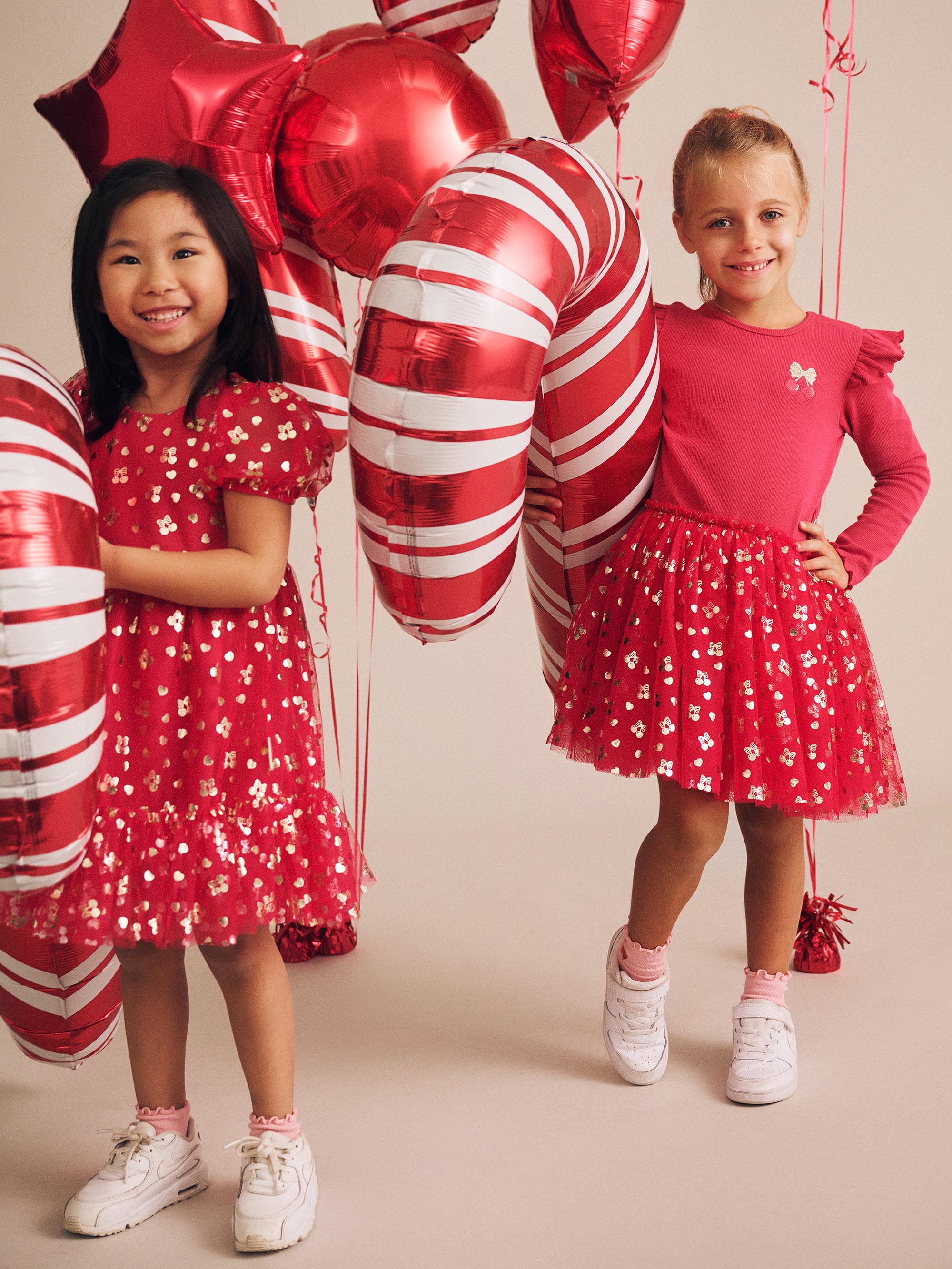 Golden Cherries Puff Sleeve Tulle Dress
