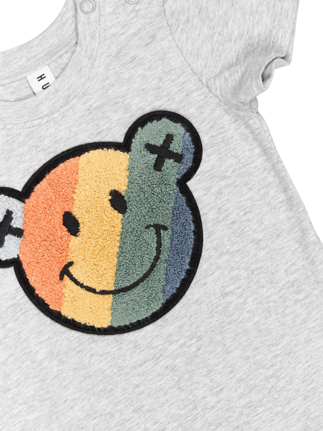 Huxbaby Smiley Rainbow T-Shirt - Grey Marle