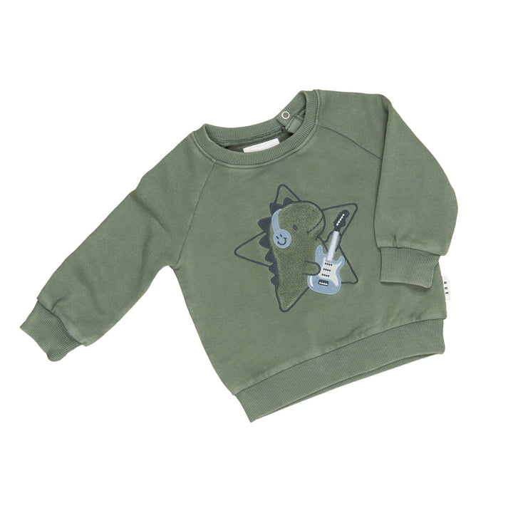 Huxbaby Dino Star Sweatshirt - Washed Green