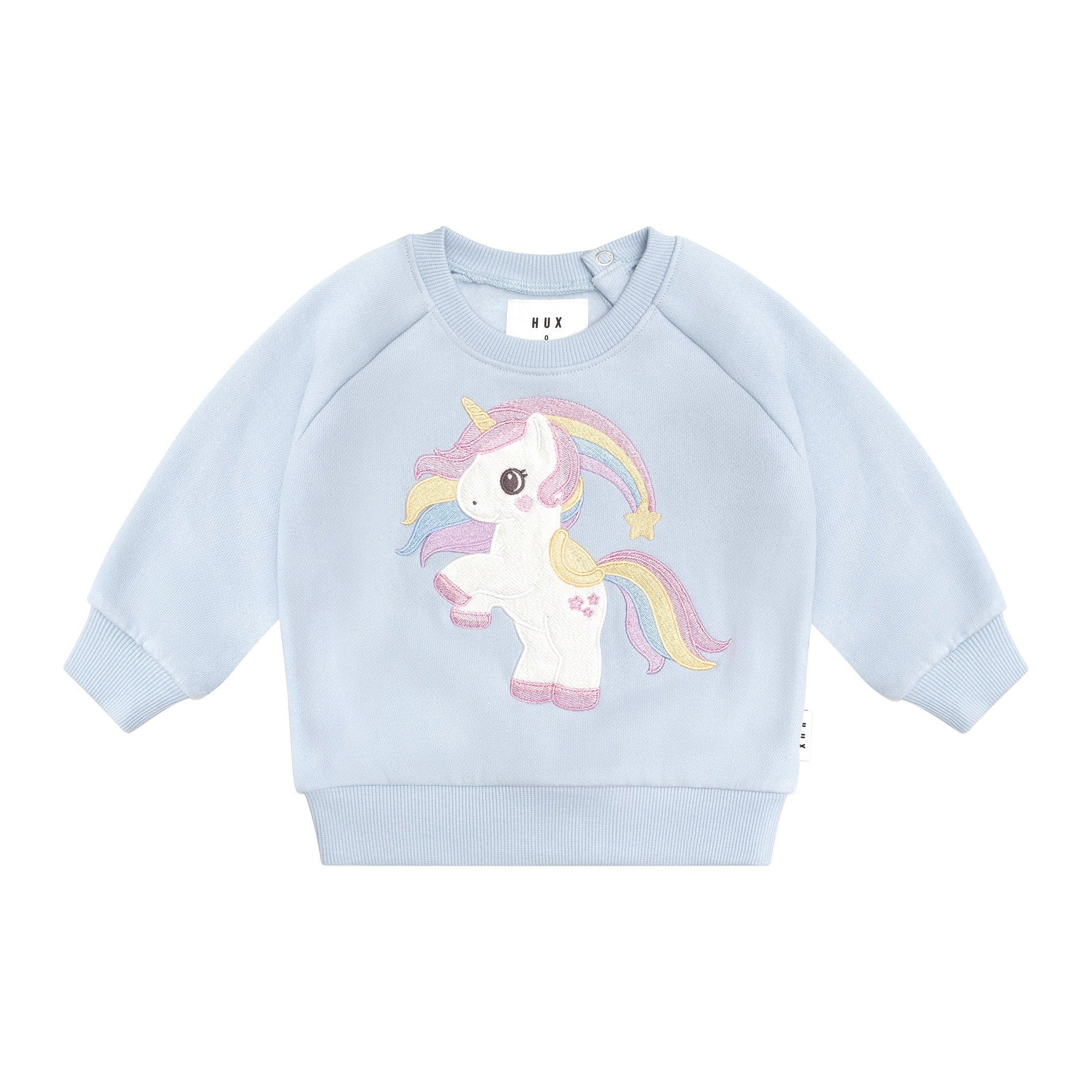 Huxbaby Rainbow Unicorn Sweatshirt - Ice Water