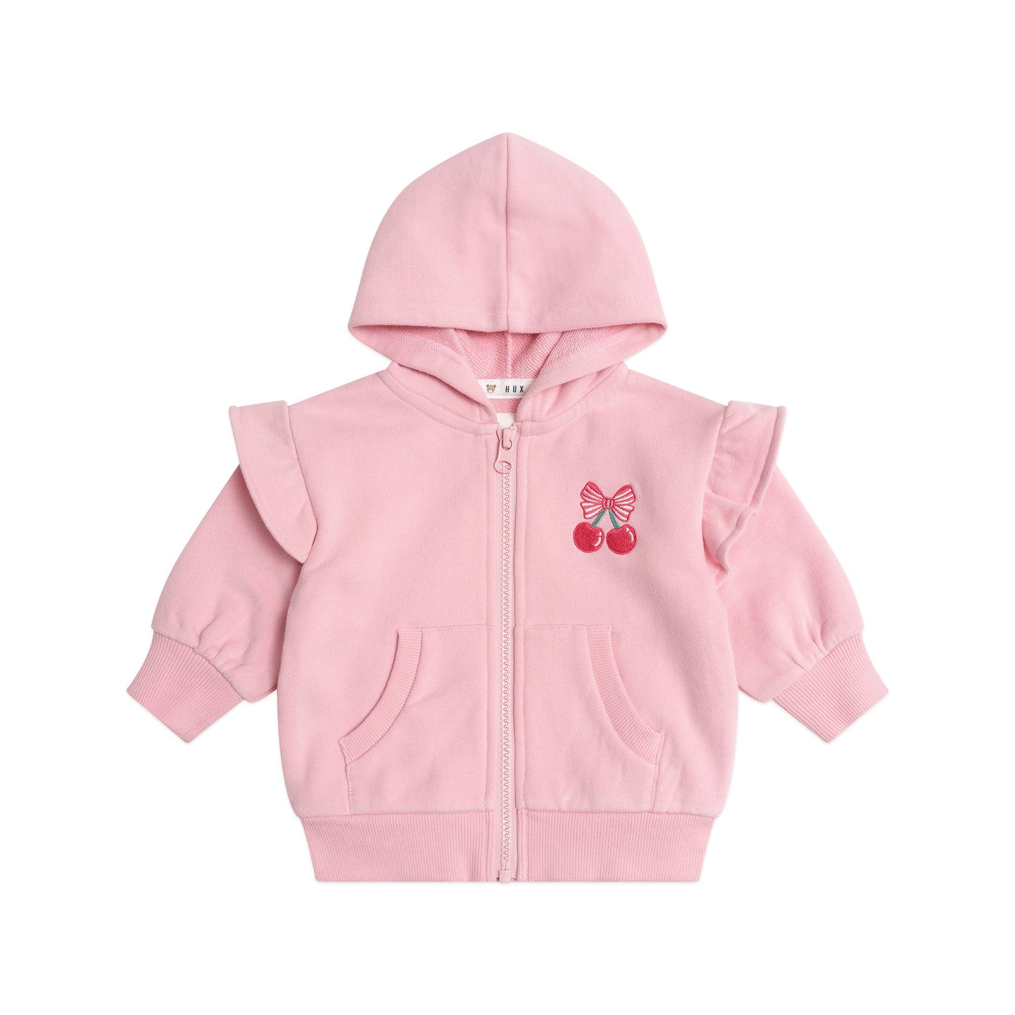 Huxbaby Zip Up Frill Hoodie Apricot
