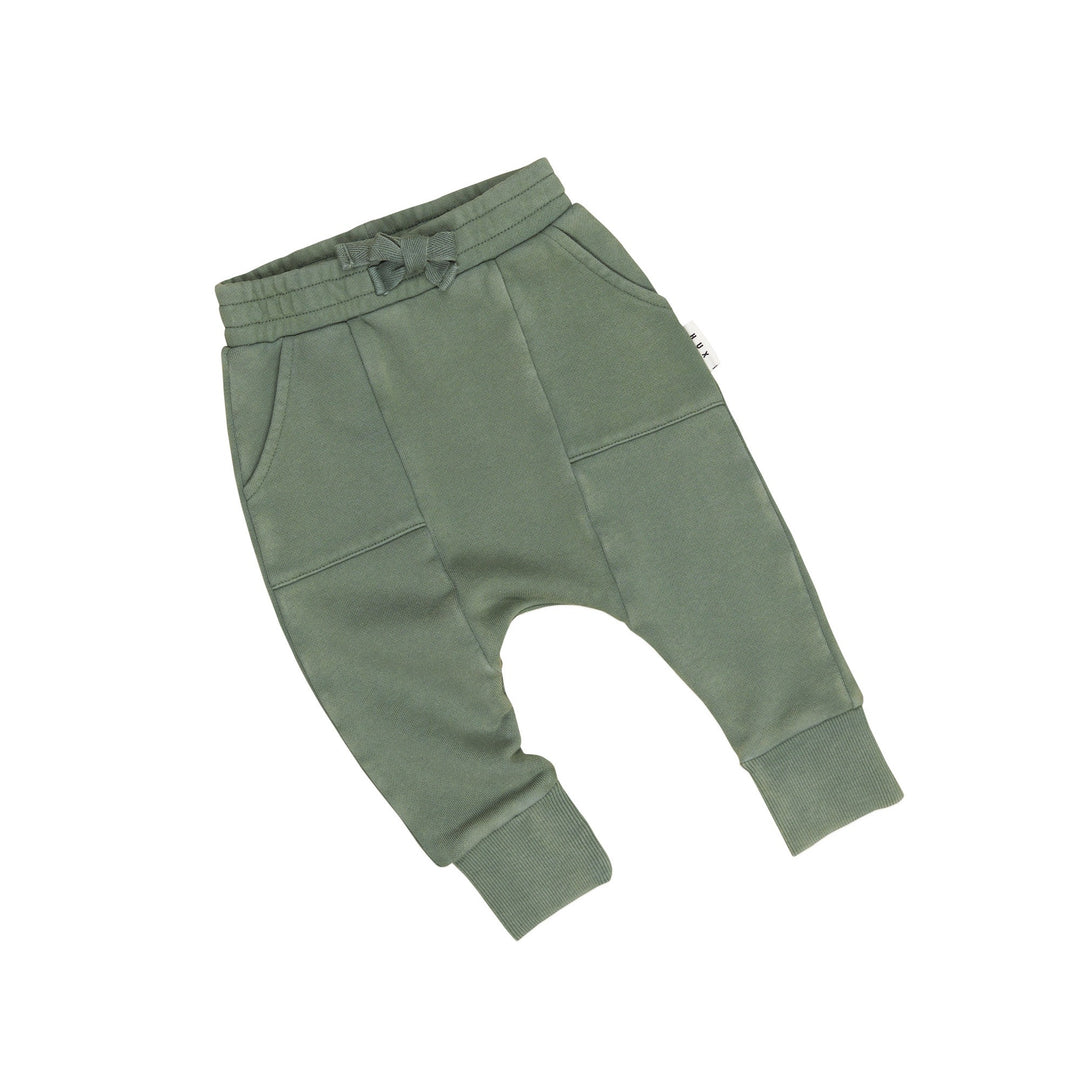 Huxbaby Drop Crotch Pant - Washed Green