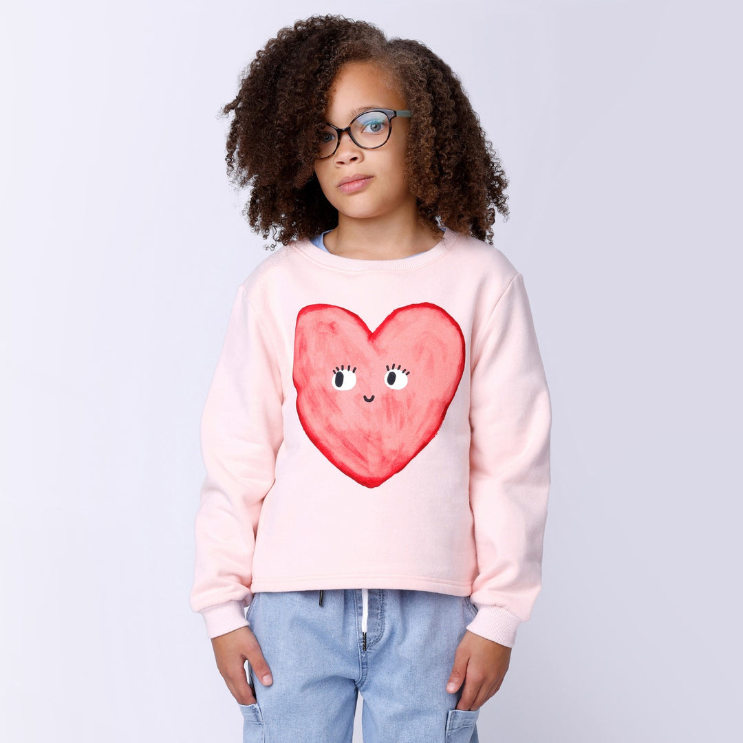 Minti Painted Heart Furry Crew - Ballet