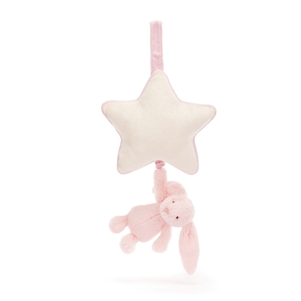 Jellycat Bashful Bunny Musical Pull Pink Daisy and Hen