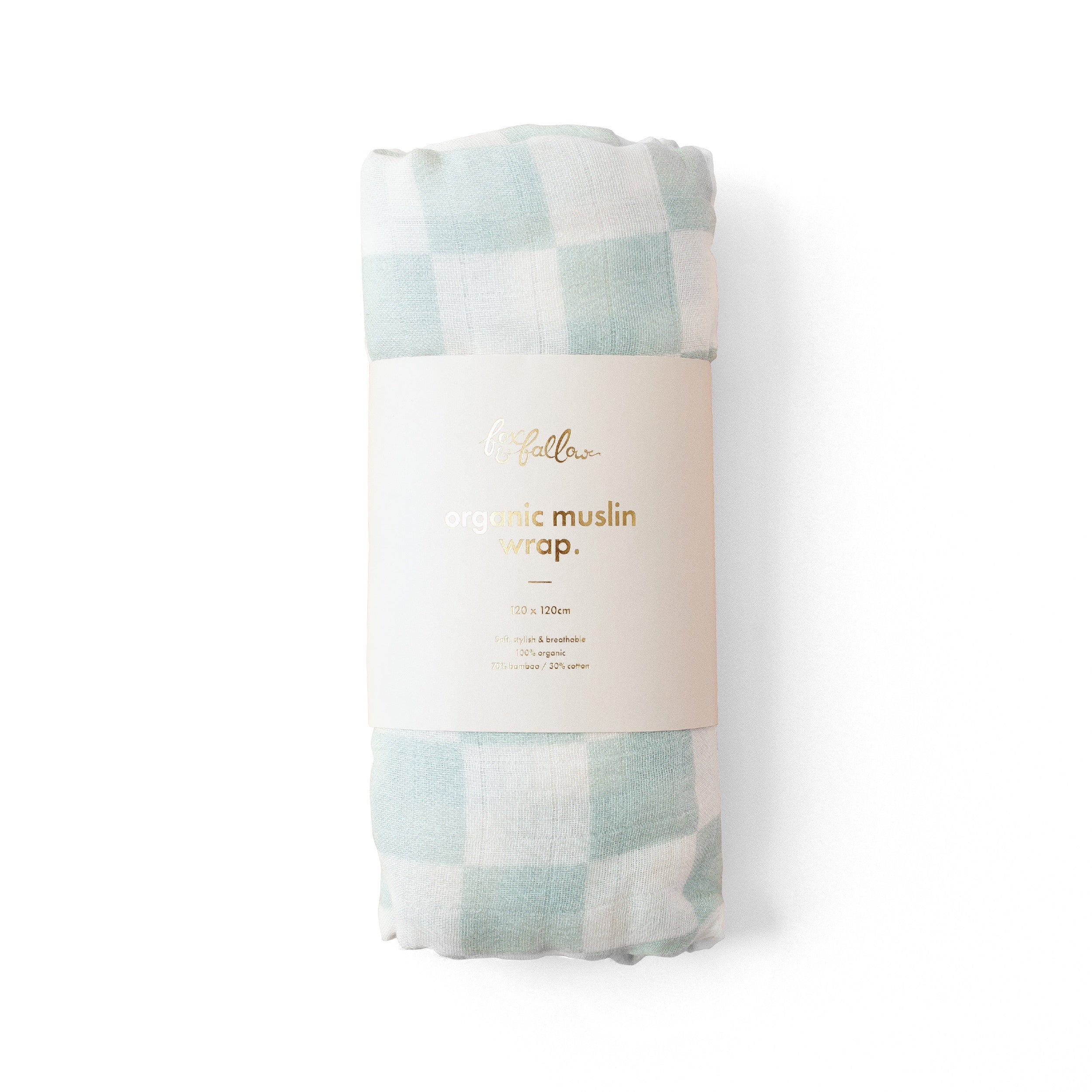 Fox & Fallow Organic Muslin Wrap - Sage Check