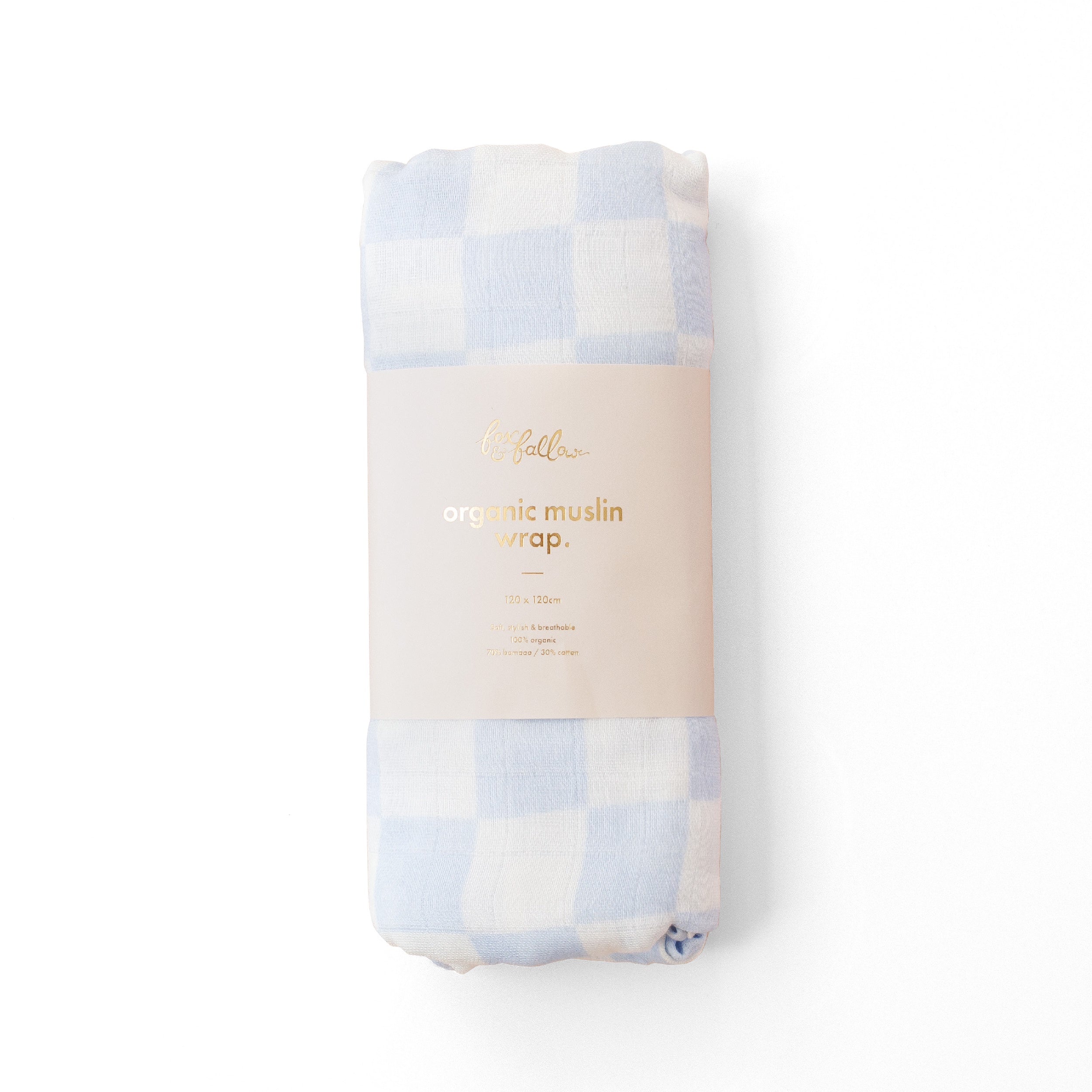 Fox & Fallow Organic Muslin Wrap - Powder Check Organic