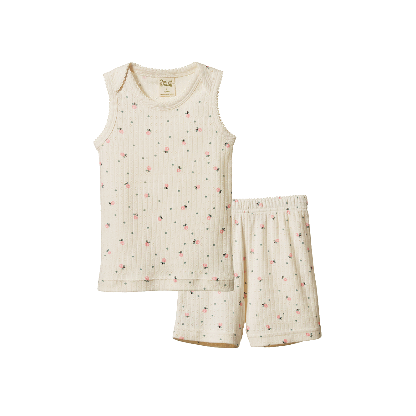 Singlet Pyjama Set Pointelle - Posey Blossom