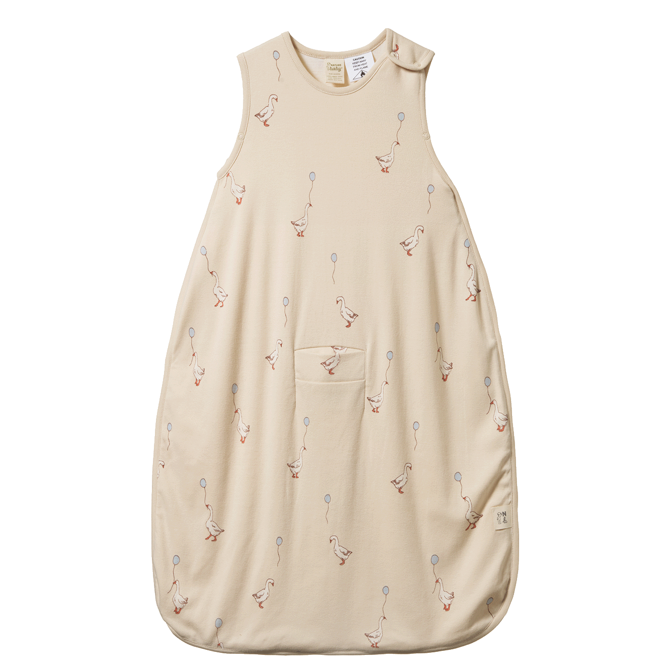 Nature Baby Organic Cotton & Merino Sleeping Bag - Goose Lullaby Print
