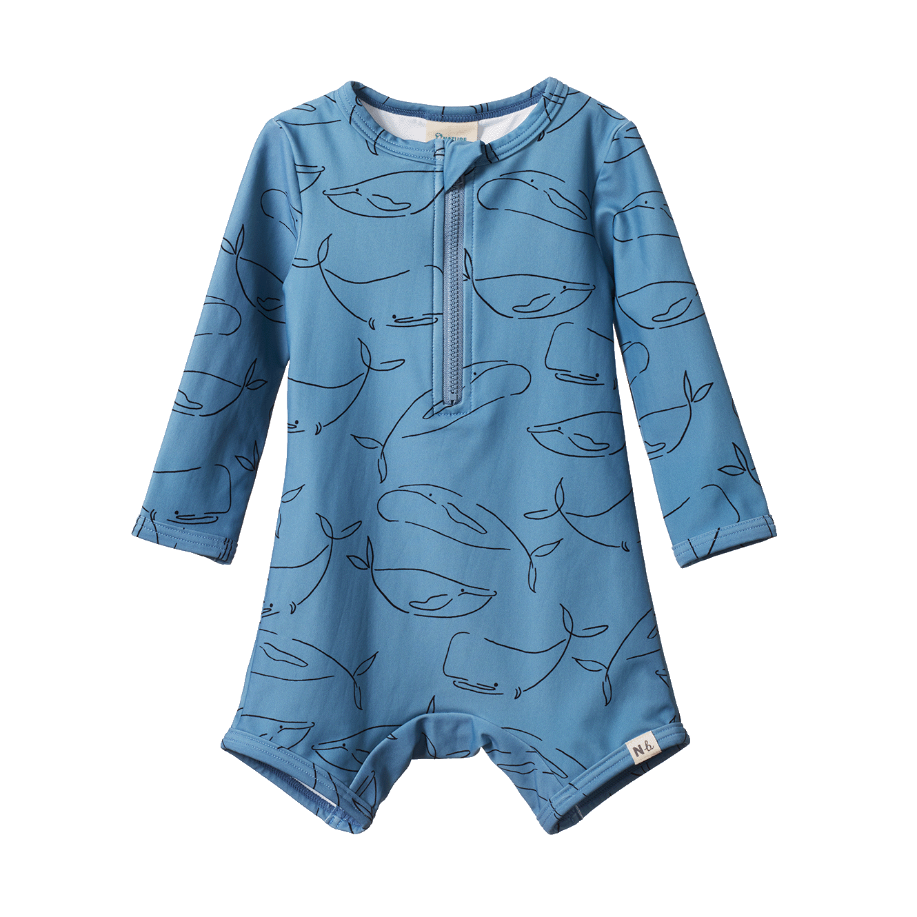 Nature Baby One Piece Bathing Trunks - Blue Whale Print