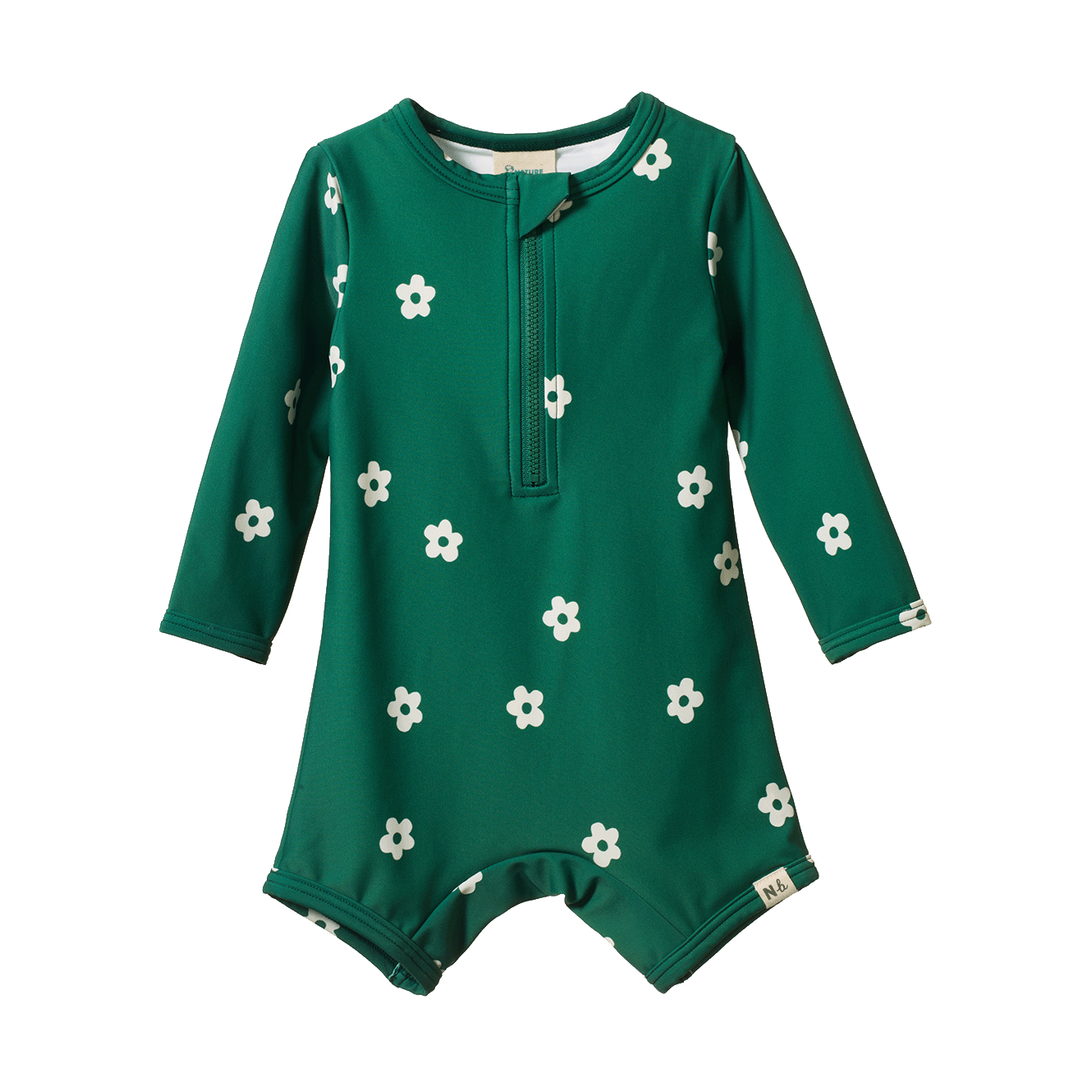 Nature Baby One Piece Bathing Trunks - Flora Peppermint Print