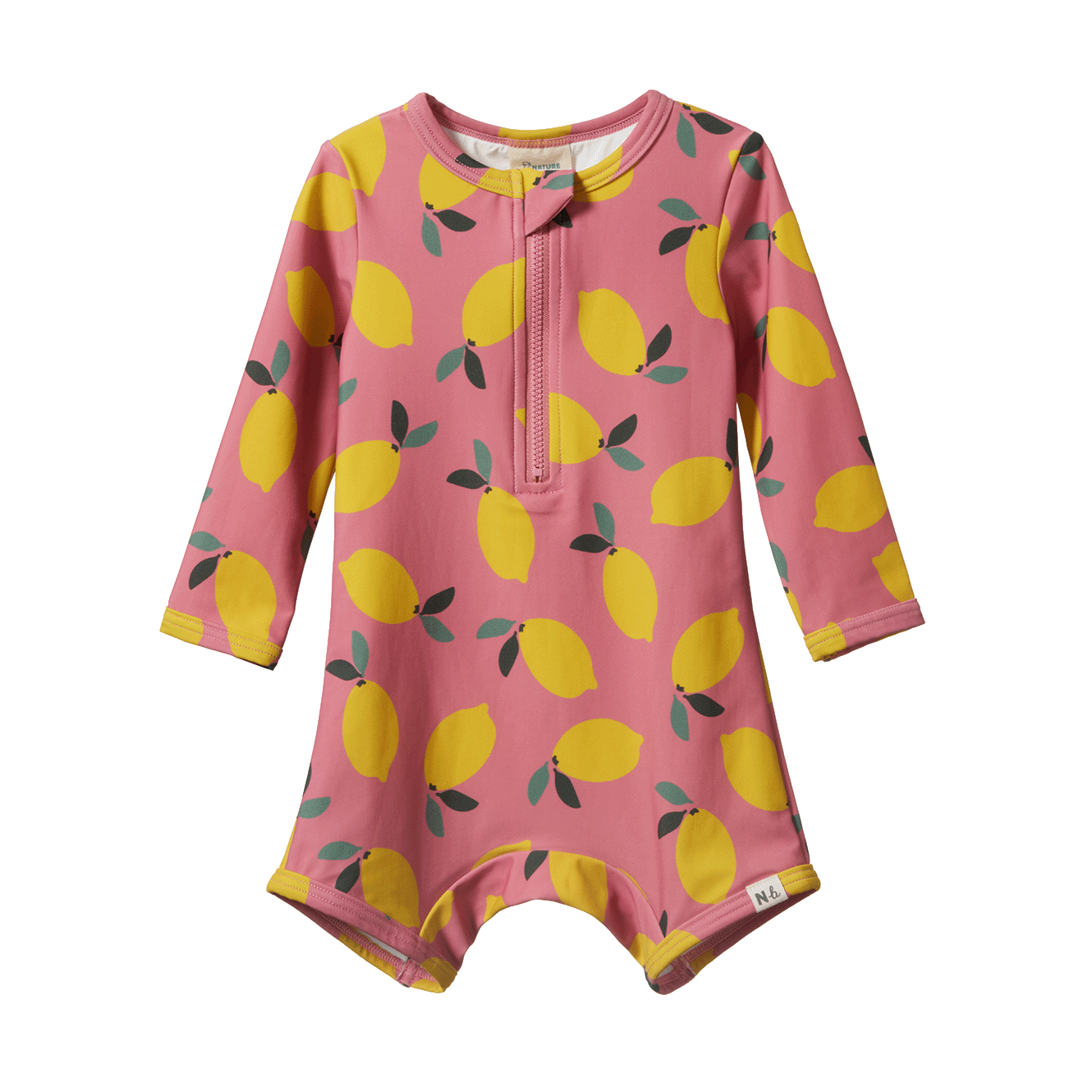 Nature Baby One Piece Bathing Trunks - Lemmony Rose Print