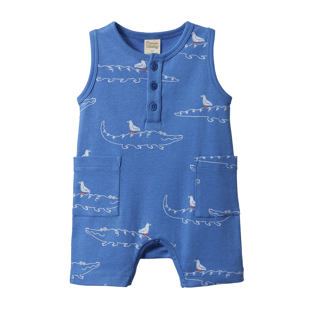 Nature Baby Camper Suit - Curious Crocodiles Reef Print