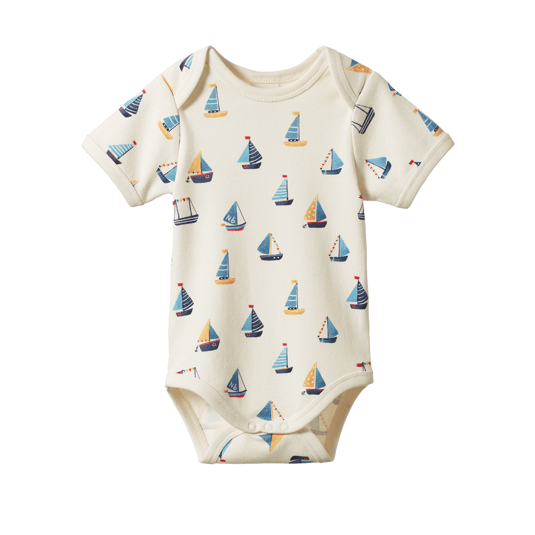 Nature Baby Short Sleeve Bodysuit - Regatta Print