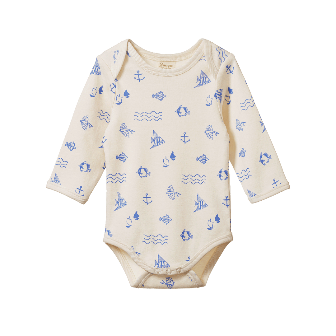 Nature Baby Long Sleeve Bodysuit - Atlantic Print