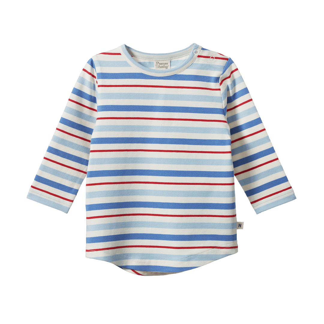 Nature Baby Stretch Jersey Everyday Tee - Surf Stripe