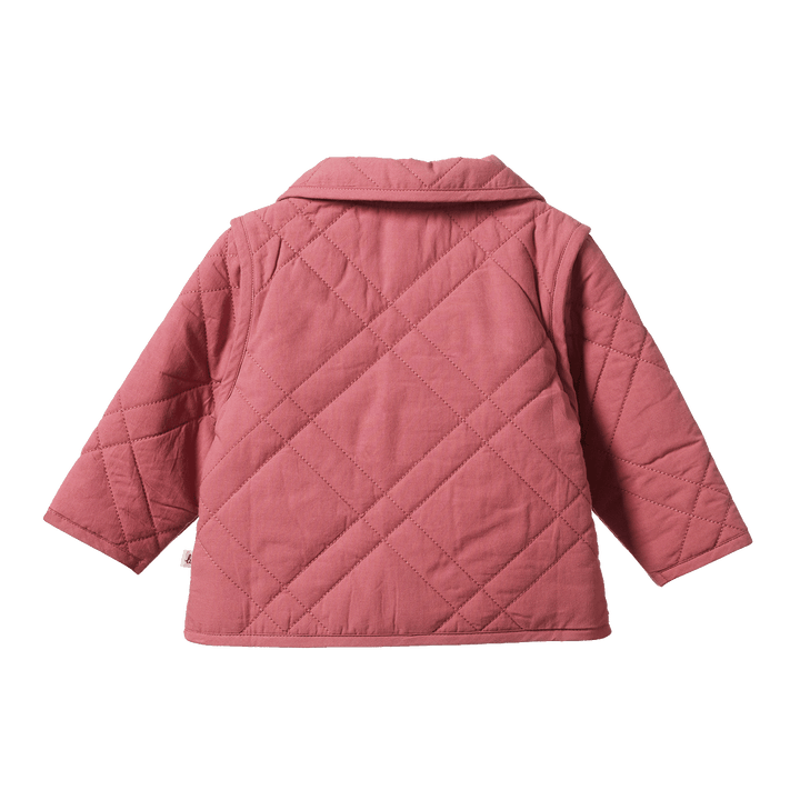Nature Baby Marlo Quilted Coat - Carnation