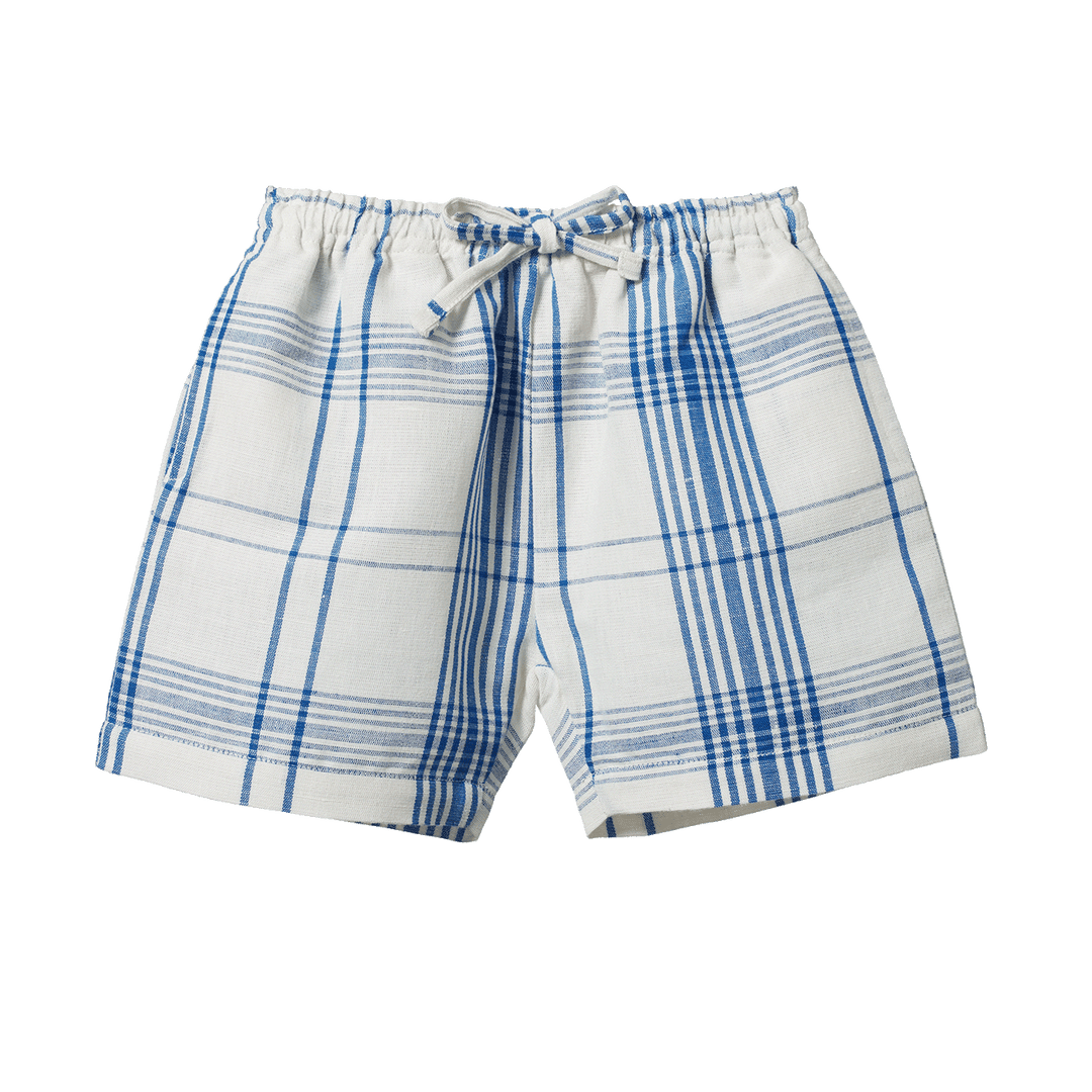 Nature Baby Linen Rafferty Shorts - Clyde Check