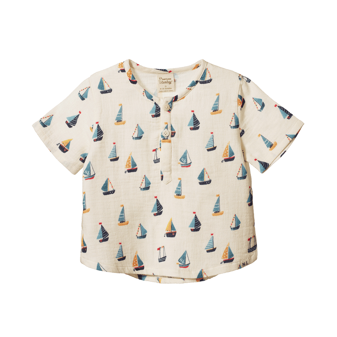 Nature Baby Short Sleeve Caravan Shirt - Regatta Print