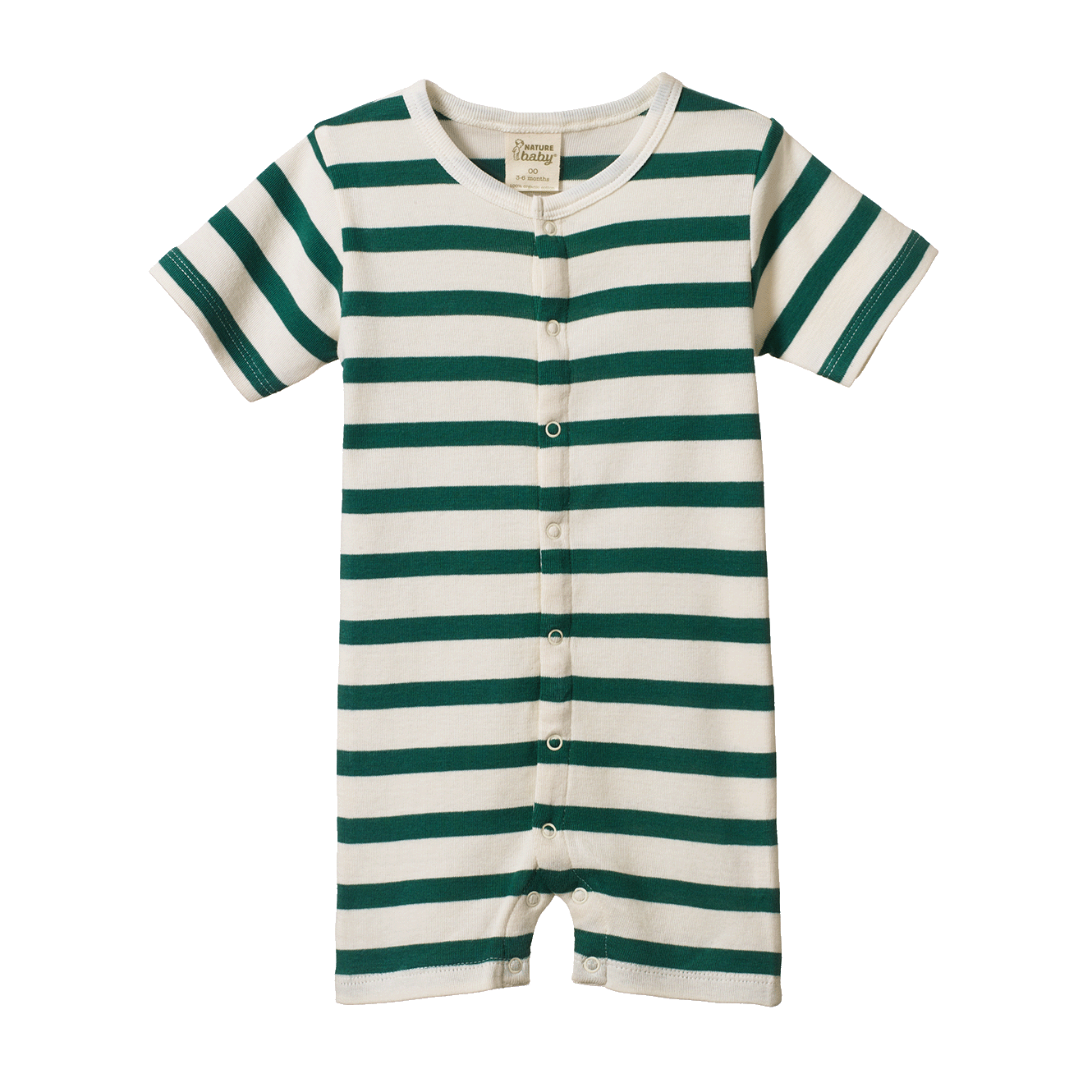 Nature Baby Summer Sleepy Suit - Peppermint Holiday Stripe