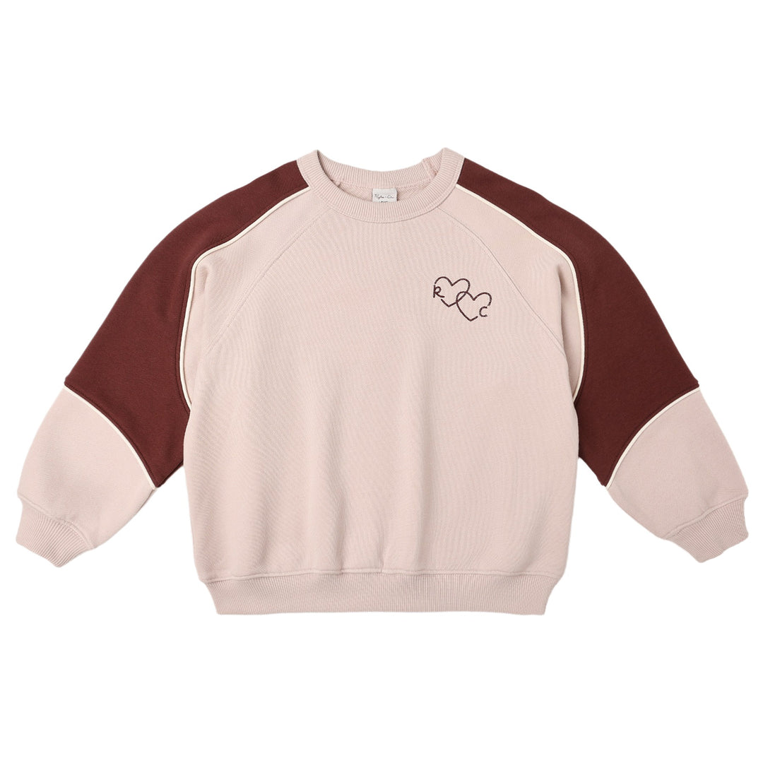 PRE-ORDER Rylee + Cru Paneled Sweatshirt || Blush