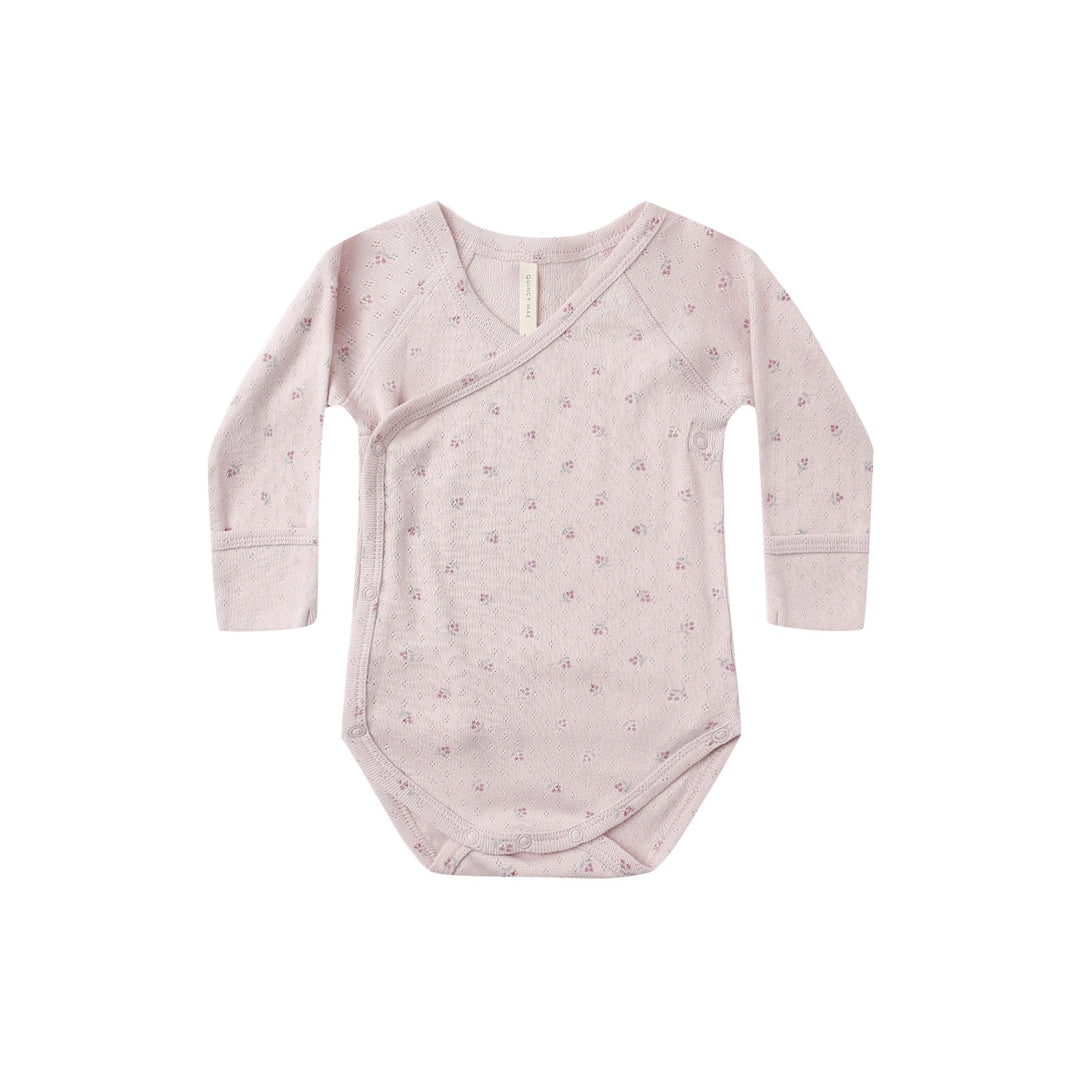 PRE-ORDER Quincy Mae Side Snap Bodysuit - Lilac Ditsy