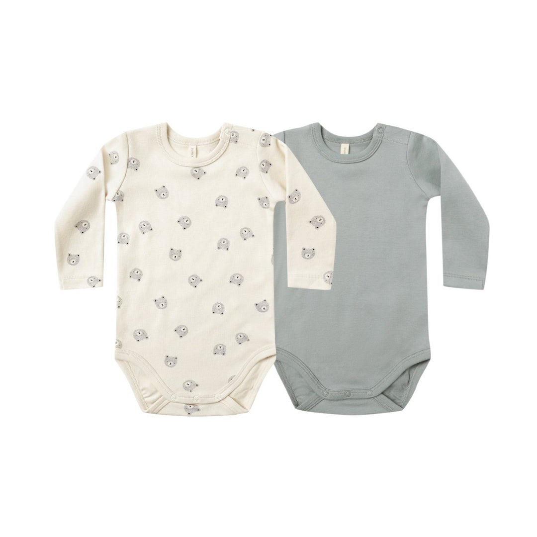 PRE-ORDER Quincy Mae Jersey Bodysuit, 2 Pack || Bears, Steel Blue