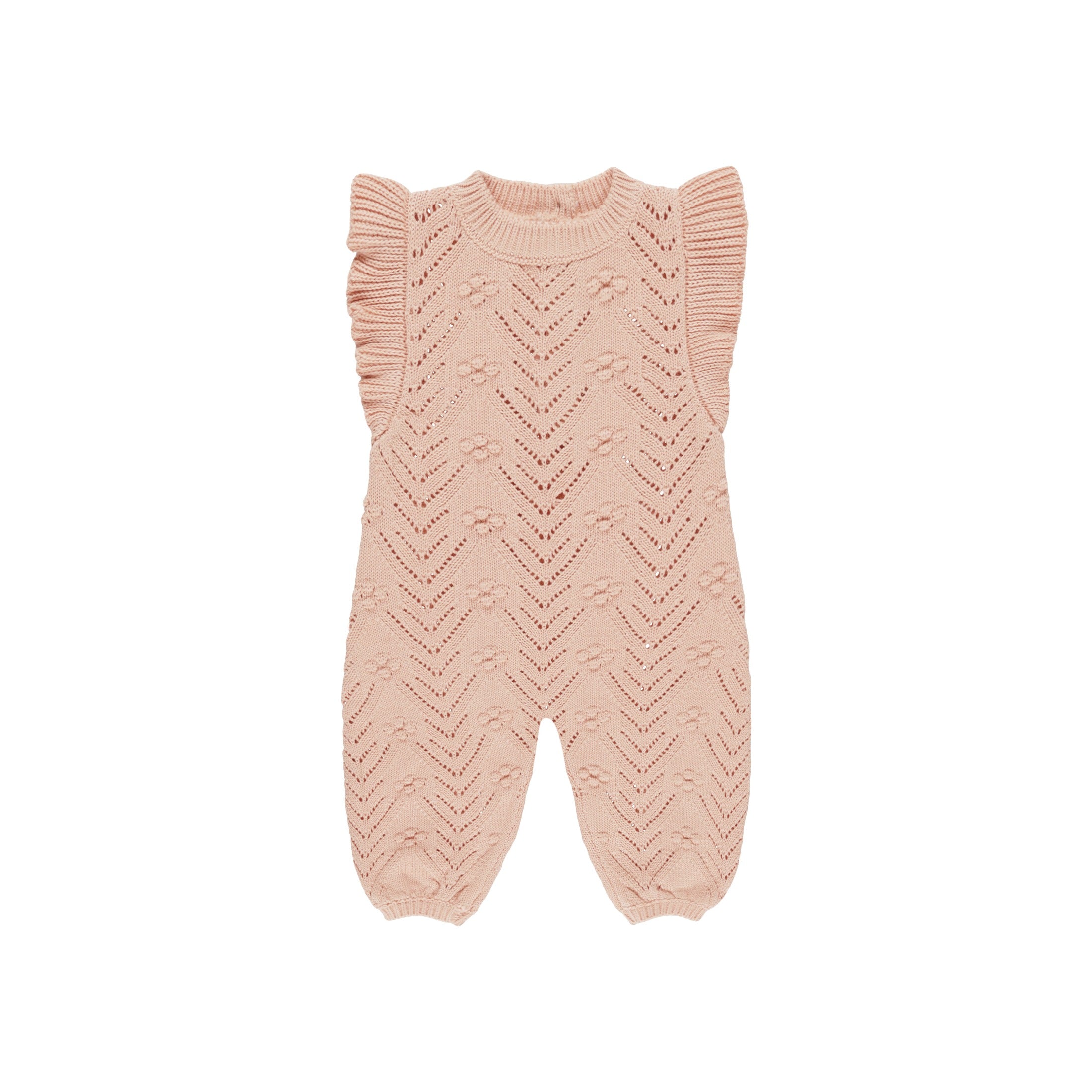 Quincy Mae Mira Knit Romper - Melon
