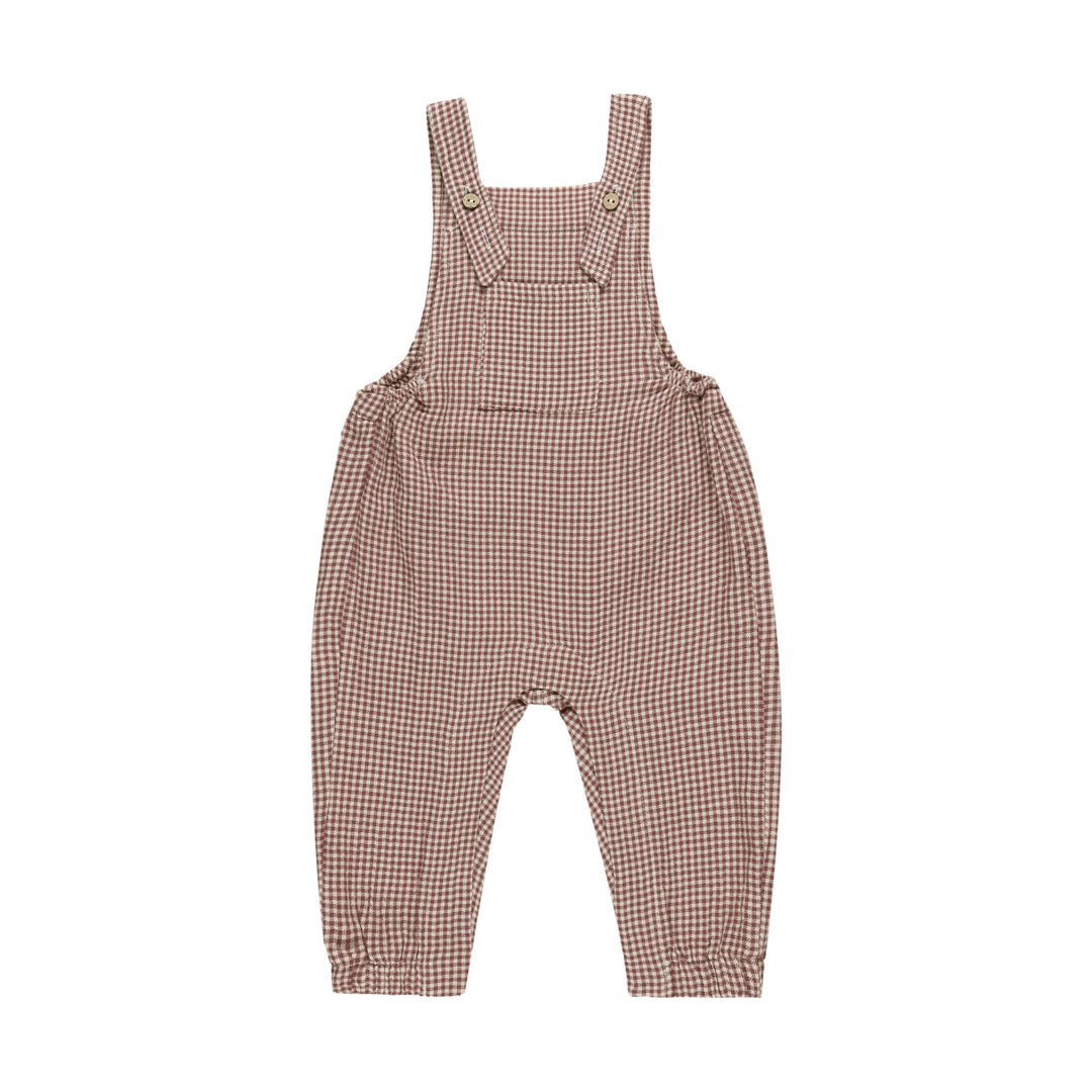 Quincy Mae Baby Overall - Plum Gingham