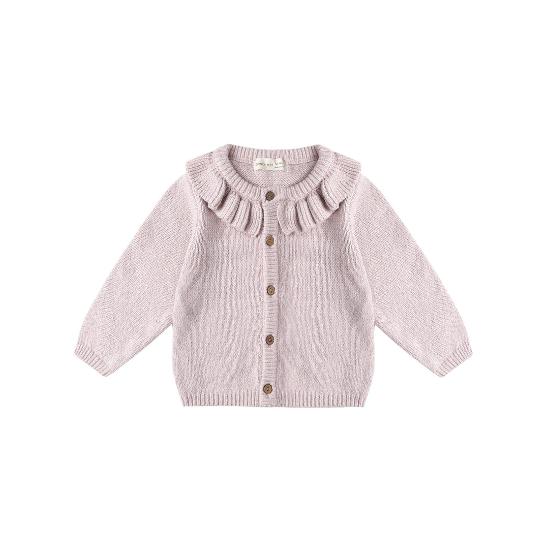PRE-ORDER Quincy Mae Ruffle Collar Cardigan - Lilac