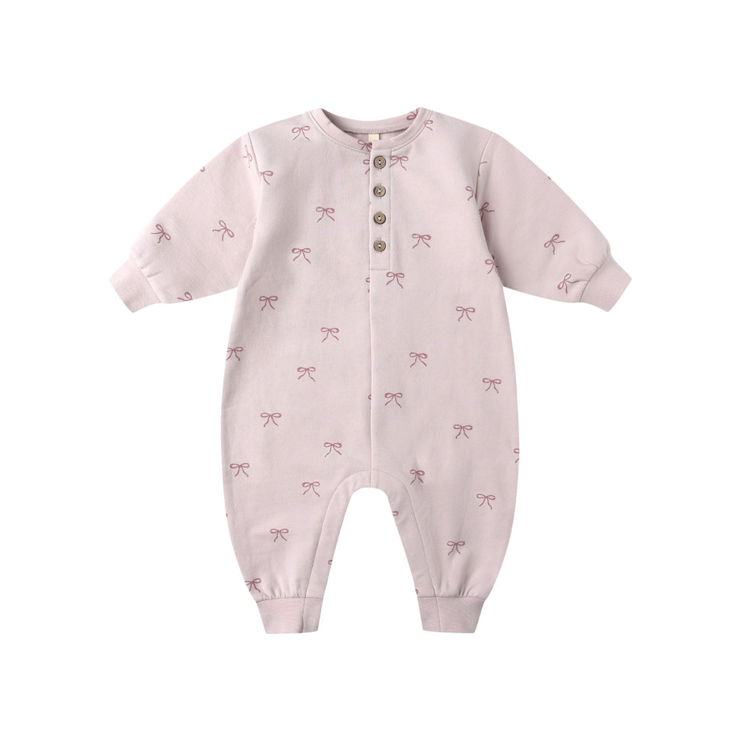 PRE-ORDER Quincy Mae Relaxed Fleece Jumpsuit - Bows