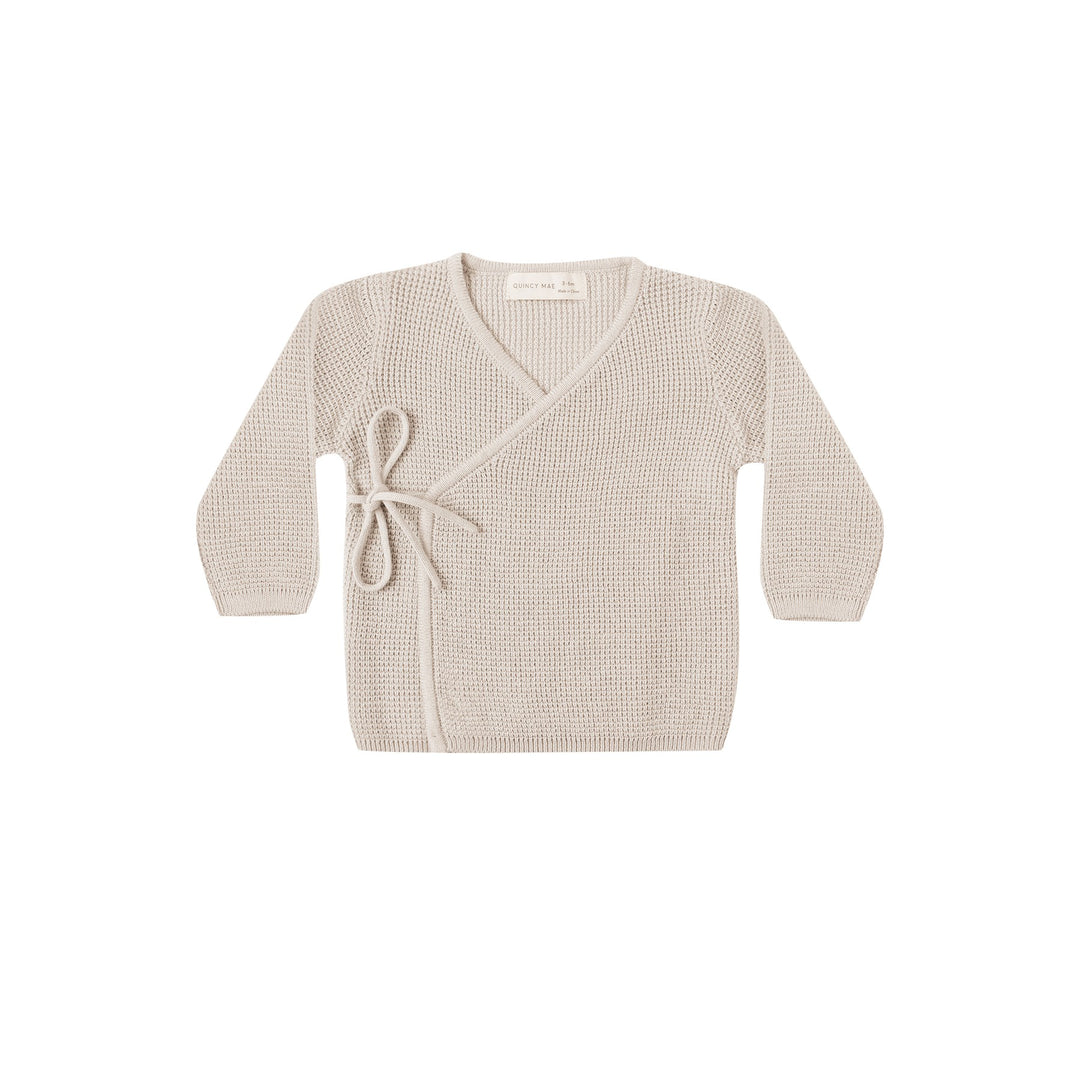PRE-ORDER Quincy Mae Knit Wrap Top - Oat