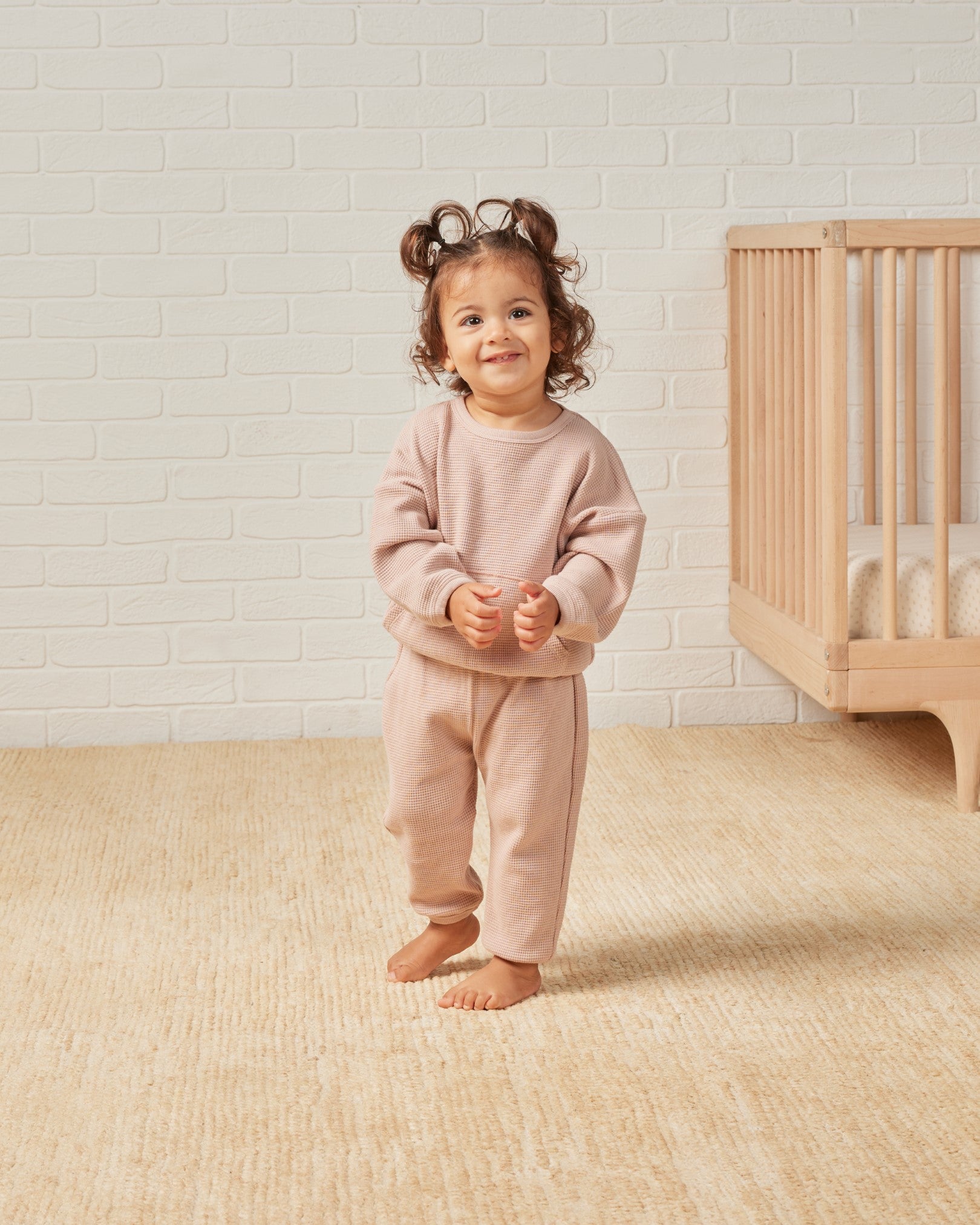 Waffle Slouch Set - Blush